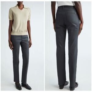 Lafayette 148 New York Thompson Straight Leg gray Jeans 6 stretch charcoal ankle